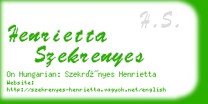 henrietta szekrenyes business card